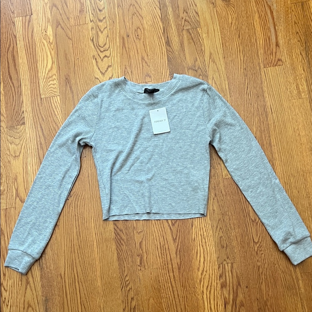 Forever 21 Light Gray Long Sleeve Top